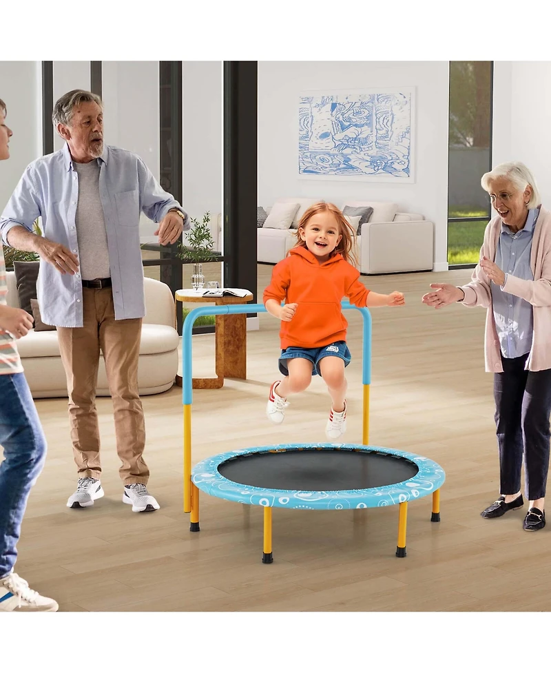 36'' Kids Trampoline Rebounder W/Full Covered Handrail