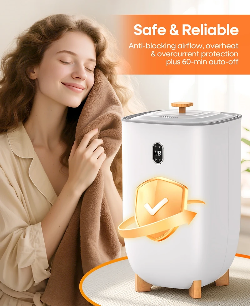35L Large Home Towel Warmer Dryer Bucket with Aromatherapy, Auto Shut-off Function