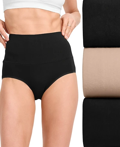 Jockey Women's 3-Pk. Skimmies 360° Tummy Smoothing Cotton Brief Underwear 4854