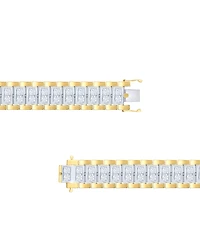 Men's Diamond Link Bracelet (1 ct. t.w.) Sterling Silver & 14k Gold-Plate or