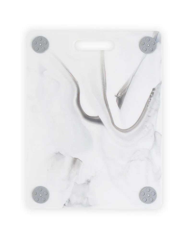 Dexas Poly Marble Cutting Board with Feet, 14" x 11"