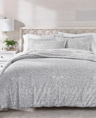 Charter Club Festive Damask Flannel 2-Pc. Duvet Set, Twin, Macy's Exclusive