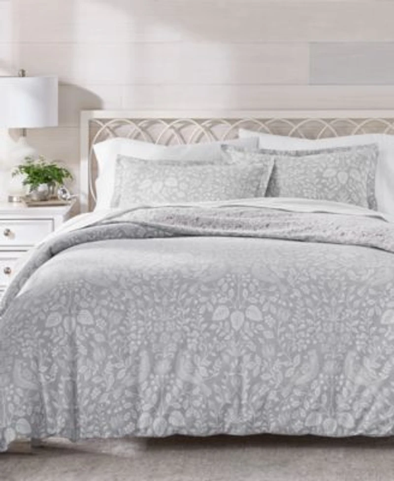Charter Club Festive Damask Flannel Duvet Cover Sets Macys Exclusive