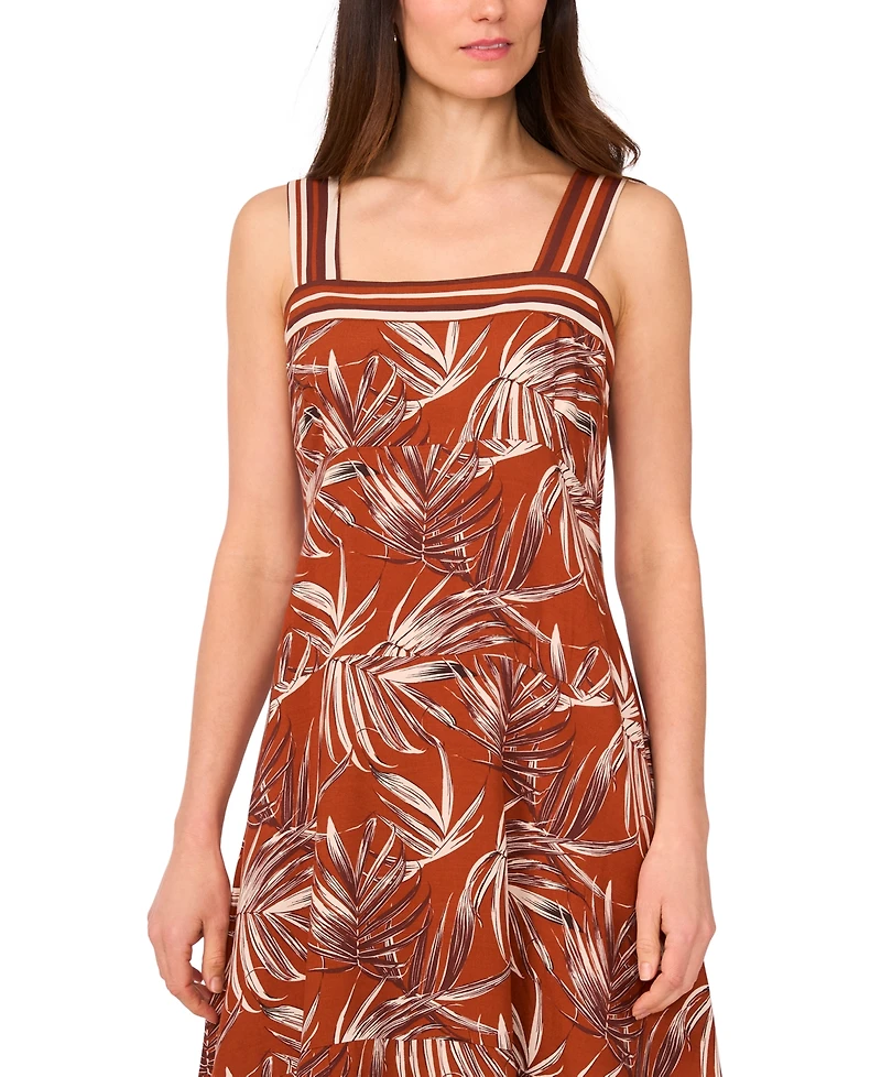 Vince Camuto Women's Printed Square-Neck Sleeveless Maxi Dress