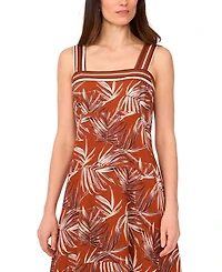 Vince Camuto Women's Printed Square-Neck Sleeveless Maxi Dress