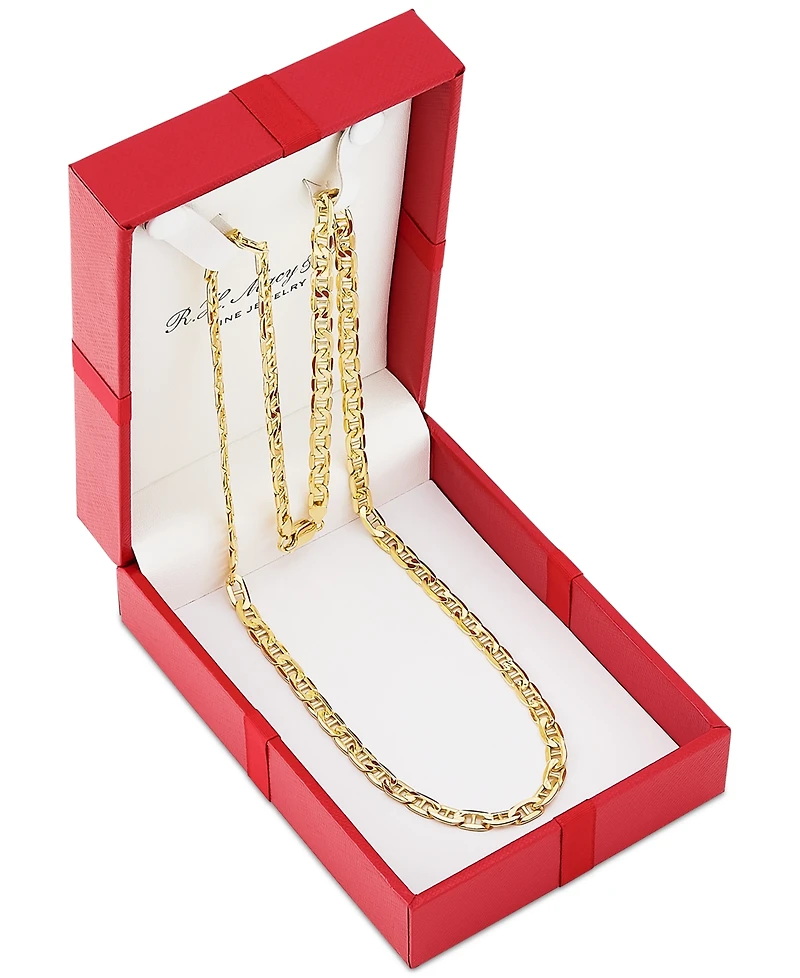 Italian Gold Men's 14k Gold Polished Mariner Link 26" Chain Necklace