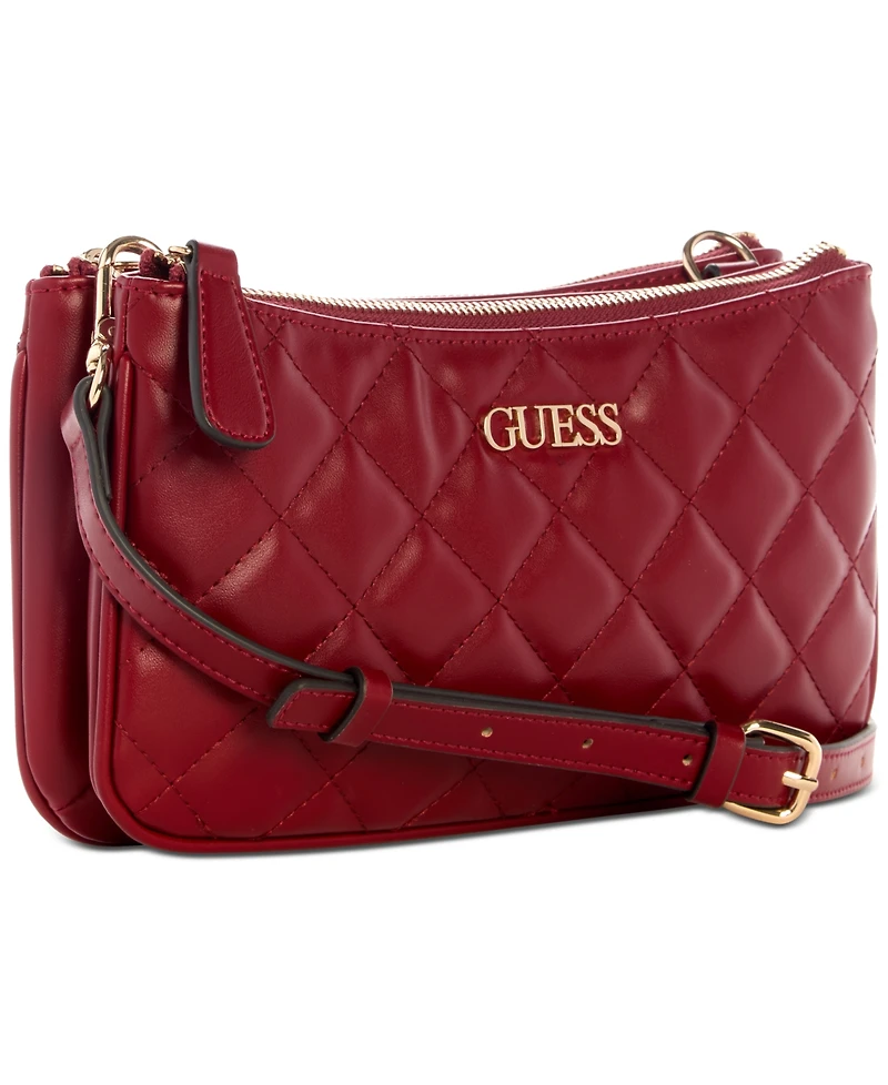 Guess Tinsley Quilted Three Compartment Crossbody