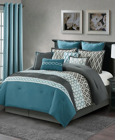 Stratford Park Caval Geometric Patchwork 12-Pc. Comforter Set