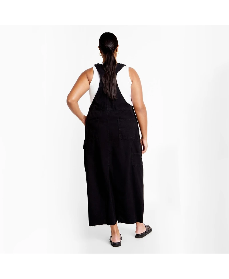 City Chic Women's Pinafore Maxi Dress