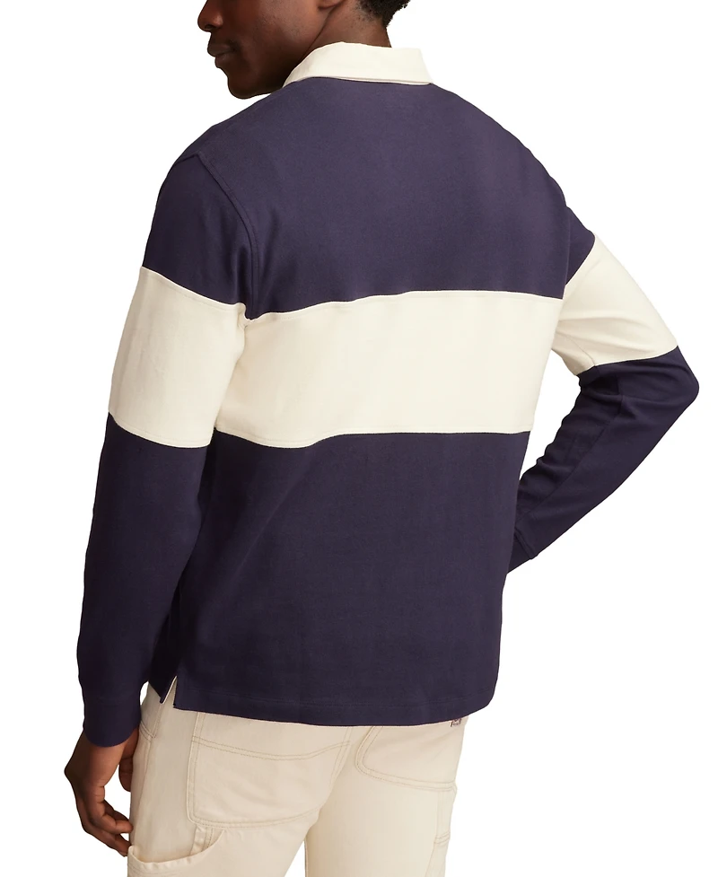 Lucky Brand Men's Modelo Long Sleeve Embroidered Rugby Shirt