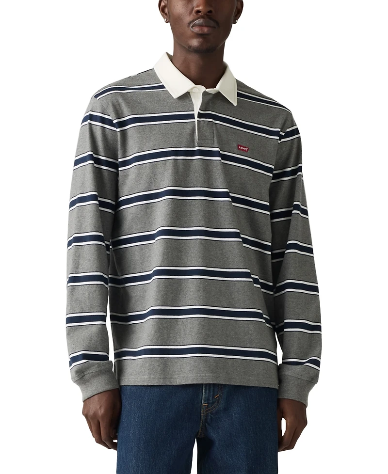 Levi's Men's Relaxed-Fit Long Sleeve Striped Rugby Shirt