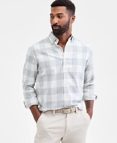 Club Room Men's Fabula Long-Sleeve Cotton Plaid Flannel Shirt, Macy's Exclusive