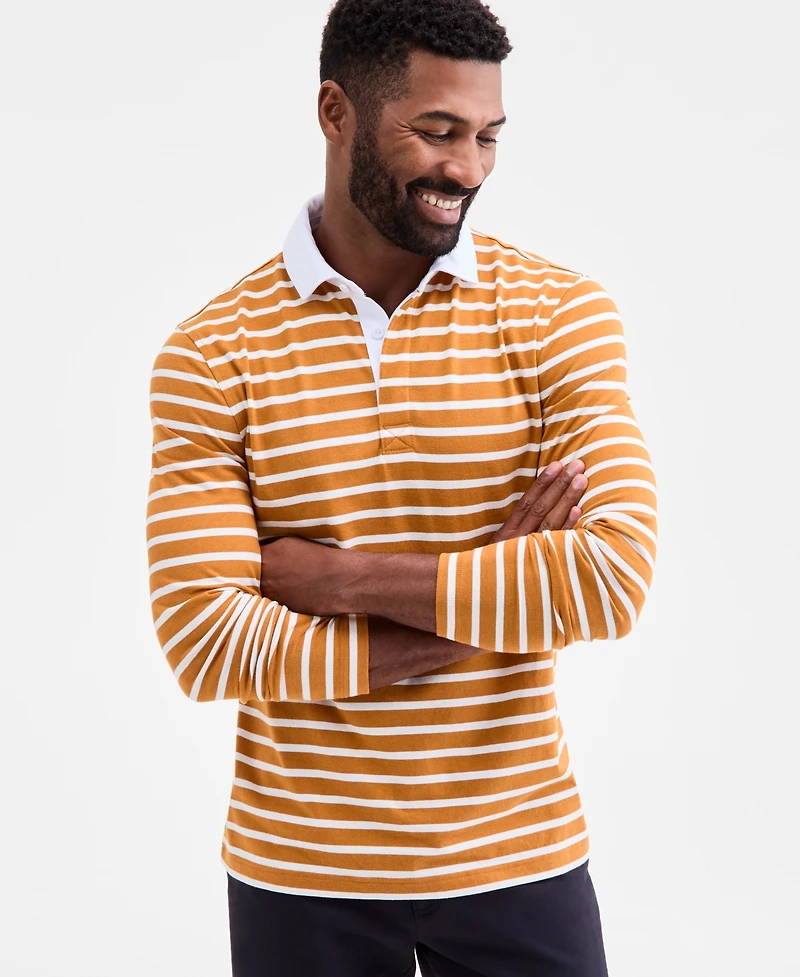 Club Room Men's Pencil Stripe Rugby Shirt, Macy's Exclusive