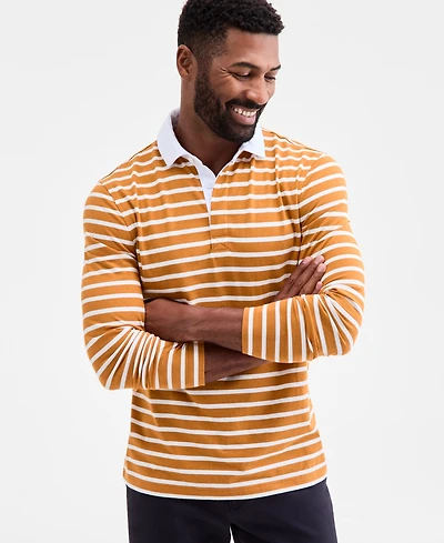 Club Room Men's Pencil Stripe Rugby Shirt, Macy's Exclusive