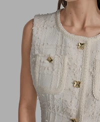 Bcbg Women's Textured Crewneck Button-Front Vest