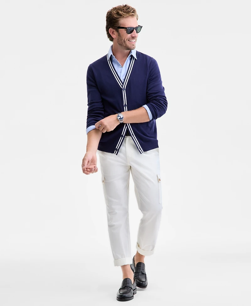 Club Room Long Sleeve Elbow Patch Cardigan Sweater, Macy's Exclusive