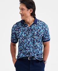 Club Room Men's Copenhagen Regular-Fit Moisture-Wicking Performance Stretch Floral Pique Polo Shirt, Macy's Exclusive