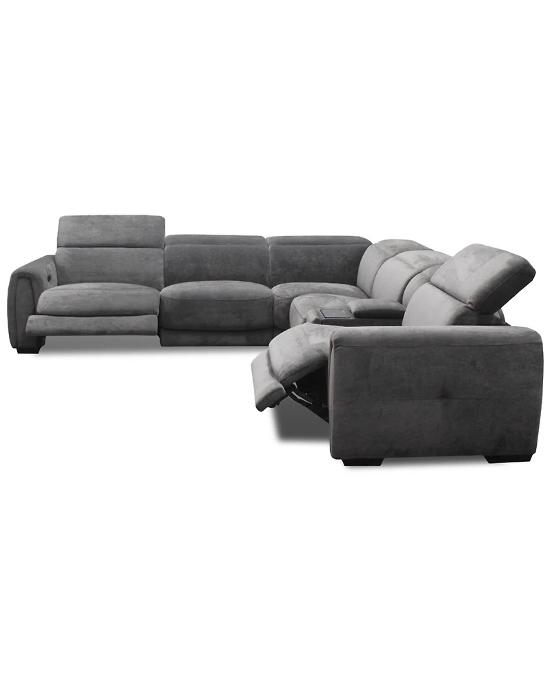 Brownell -Pc. L-Shape Sectional with Power Motion Chairs & 1 Console