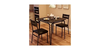 Gaomon Dining Table for 2, Small Table and Chairs Set of 2, Square Dinette Set for 2, Dinner Table Set,Black