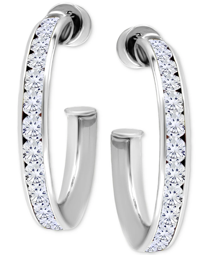 Giani Bernini Cubic Zirconia Channel Set Small Hoop Earrings, 0.75", Macy's Exclusive