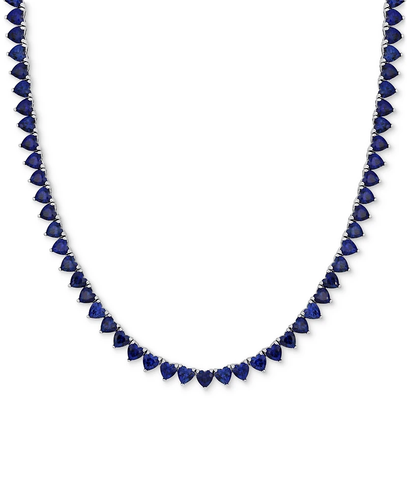 Lab-Created Gemstone 18" Collar Necklace in 18k Gold Plated Over Sterling Silver