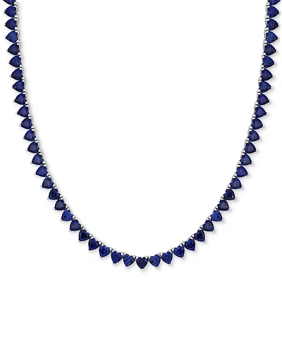 Lab-Created Gemstone 18" Collar Necklace in 18k Gold Plated Over Sterling Silver