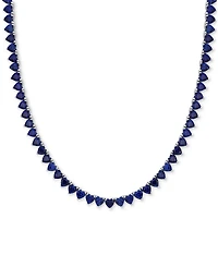 Lab-Created Gemstone 18" Collar Necklace in 18k Gold Plated Over Sterling Silver