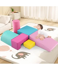 Akiudex 6 Pieces Foam Climbing Blocks Indoor Climb and Crawl Activity Playset with Rectangles