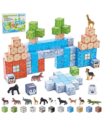 Contixo Magnetic Blocks Building Cubes Game, Sensory Toys 100-Pieces