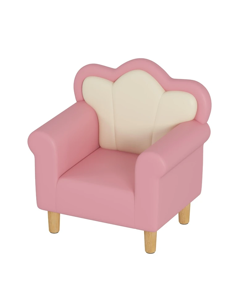 Cesicia Upholstered Kids Sofa, Princess Armchair for Children, Petal Shape Toddler Sofa Chair for Playroom, Children's Bedroom