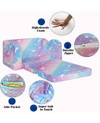 Cesicia Perfect Sleeper Extra Convertible Sofa to Lounger, Comfy 2-in-1 Flip Open Couch Sleeper for Kids Pink Small Sofa