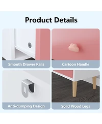 Cesicia Kids 3 Drawer Dresser, Baby Nightstand for Bedroom, Storage Cabinet for Toddler Child