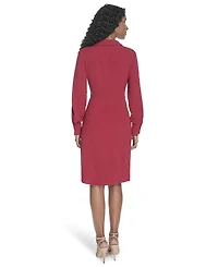 Calvin Klein Women's Collared Long-Sleeve A-Line Dress