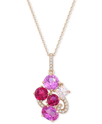 Multi-Gemstone 4-1/2 ct. t.w. Statement Pendant 14K Gold-Plated Sterling Silver