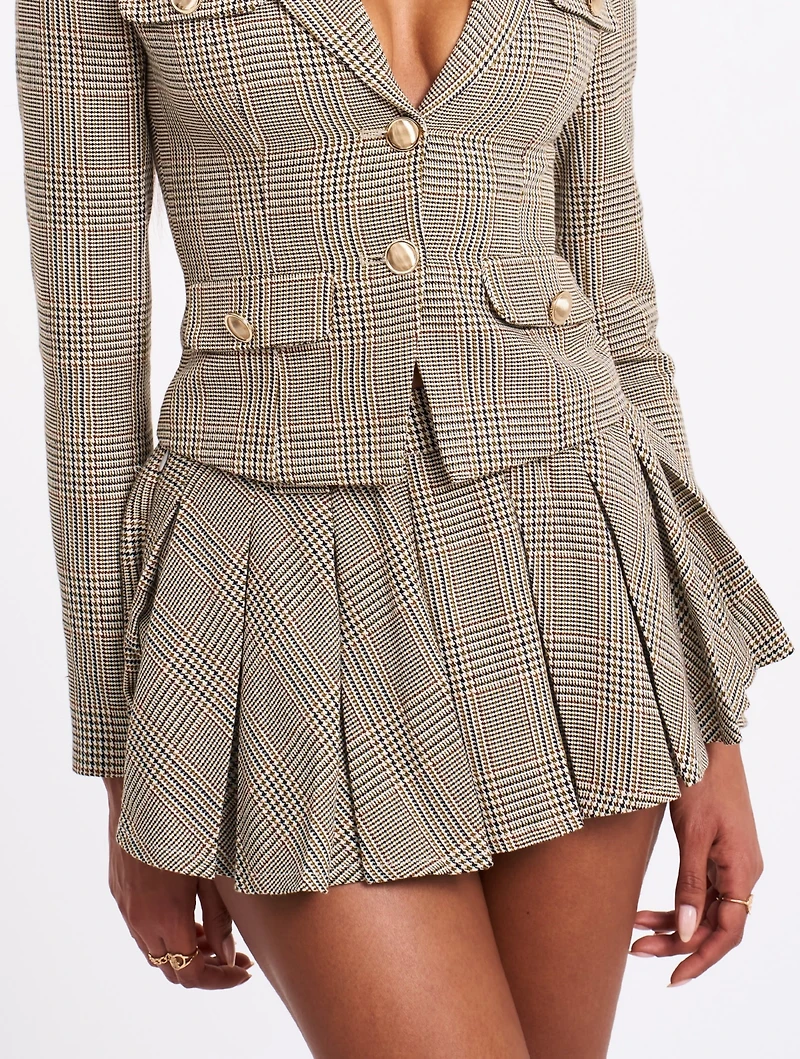 Miss Circle Women Oaklyn Plaid Pleated Mini Skort