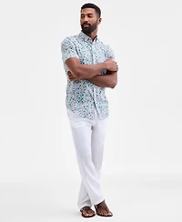 Club Room Men's Fortier Regular-Fit Stretch Floral Button-Down Poplin Shirt, Macy's Exclusive