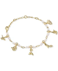 Kendra Scott Disney Princess 14K Gold Over Brass White Mix Charm Bracelet
