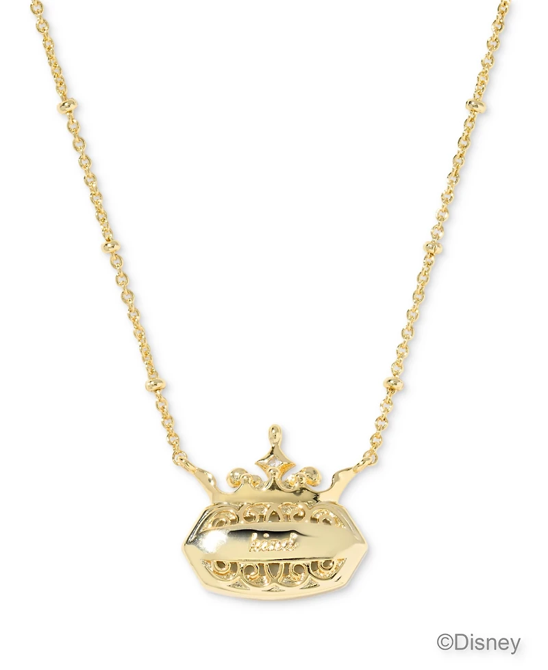 Kendra Scott Disney Elisa Princess Light Pink Iridescent Abalone Pendant Necklace 14K Gold Over Brass