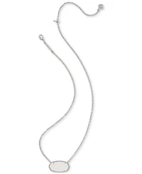 Kendra Scott Elisa Statement Silver Short Pendant Necklace Rhodium Over Brass