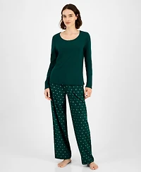 Charter Club Women's Long Sleeve Pointelle Tee, Macy's Exclusive