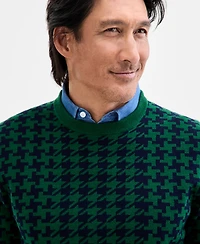 Club Room Men's Houndstooth Crewneck Sweater, Macy's Exclusive