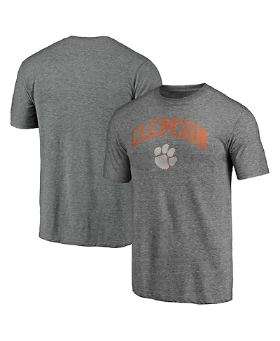 Fanatics Mto Label Men's Heather Gray Clemson Tigers Arched City Tri-Blend T-Shirt