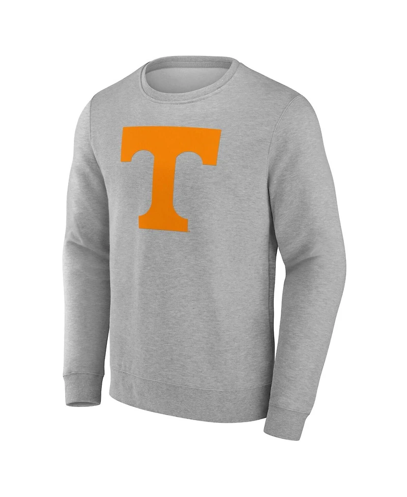 Fanatics Men's Heather Gray Tennessee Volunteers Applique Fleece Pullover Sweatshirt