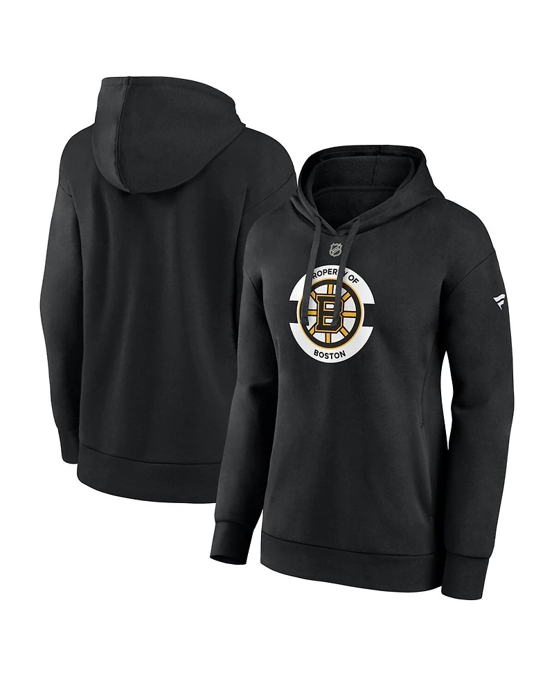 Fanatics Women's Black Boston Bruins Authentic Pro Core Secondary Fleece Pullover Hoodie