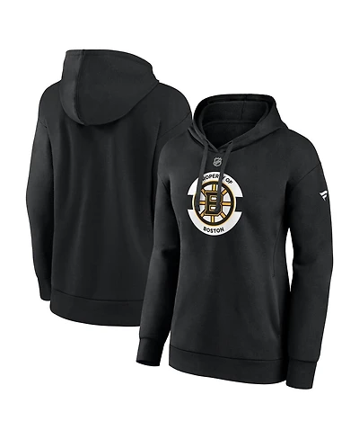 Fanatics Women's Black Boston Bruins Authentic Pro Core Secondary Fleece Pullover Hoodie