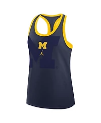 Jordan Women's Navy Michigan Wolverines Primetime Racerback Tri-Blend Tank Top