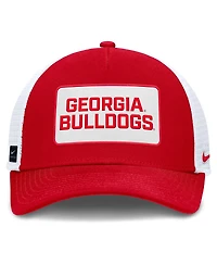 Nike Men's Red/White Georgia Bulldogs 2025 On-Field Rise Patch Trucker Adjustable Hat