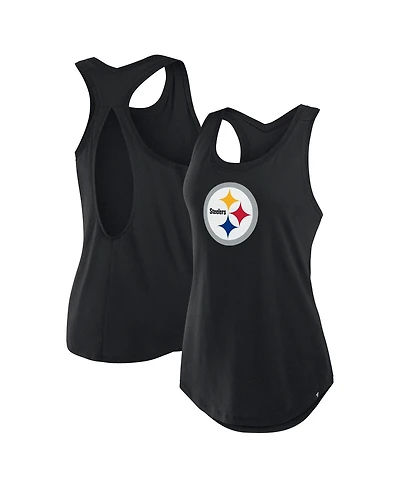 Fanatics Women's Black Pittsburgh Steelers Iron Fan Tank Top