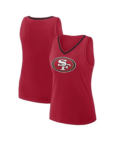 Logo Athletic Women's Scarlet San Francisco 49ers Stellar Win V-Neck Tank Top