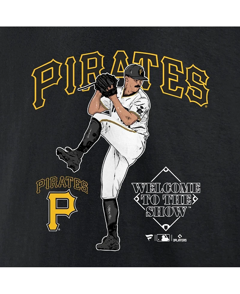 Fanatics Mto Label Men's Paul Skenes Black Pittsburgh Pirates Welcome To The Show T-Shirt